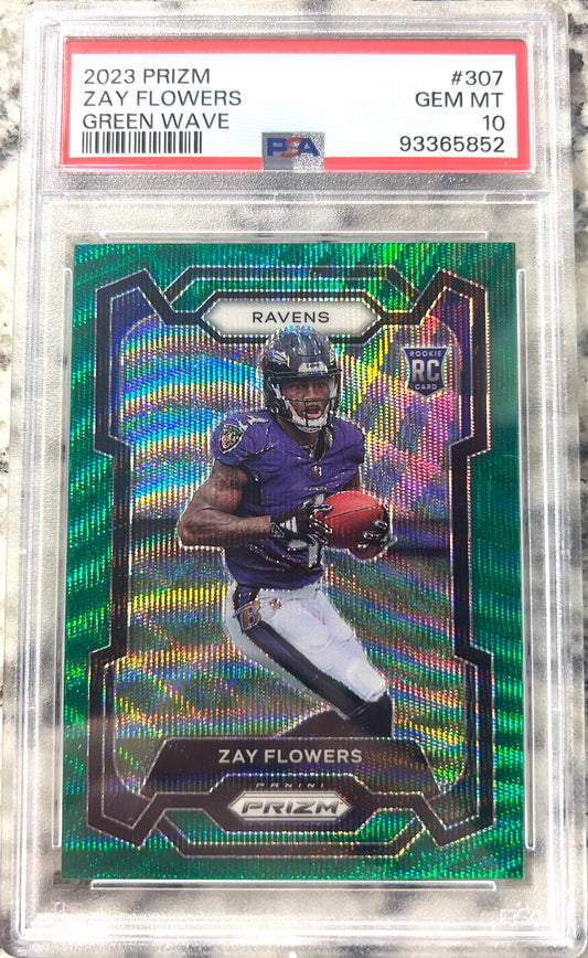 PSA 10 2023 Zay Flowers Green Wave