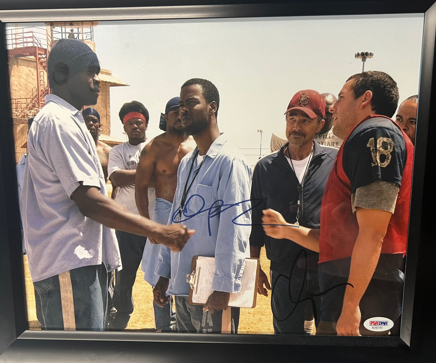 Longest Yard Chris Rock signed framed 13x16 Picture PSA COA