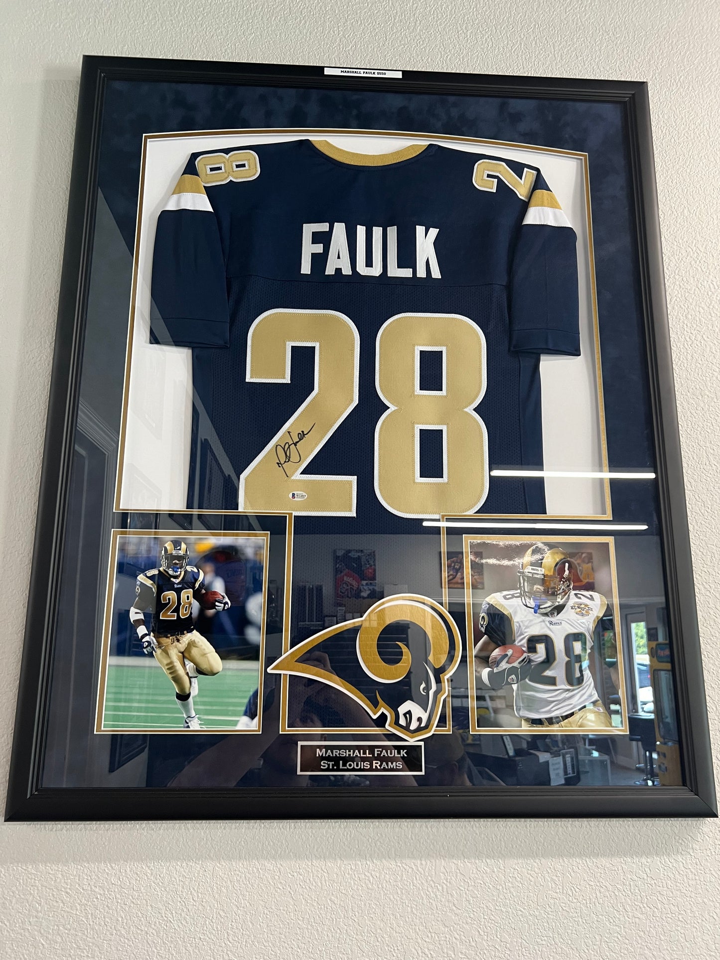 Marshall Faulk Signed Jersey Beckett COA