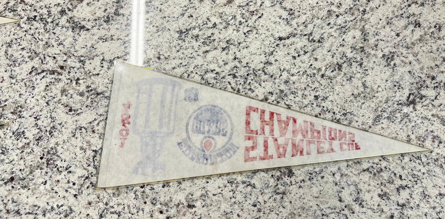 1984 Stanley Cup Champions Edmonton Oilers Felt Pennant