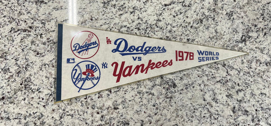 1978 World Series Dodgers vs Yankees Felt Pennant