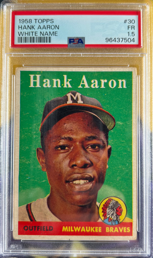 PSA 1.5 1958 TOPPSHankAaronWhite Name