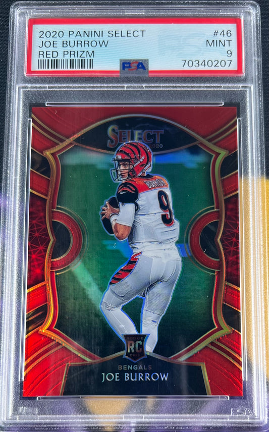 PSA 9 Joe burrow Red Prizm Select /99