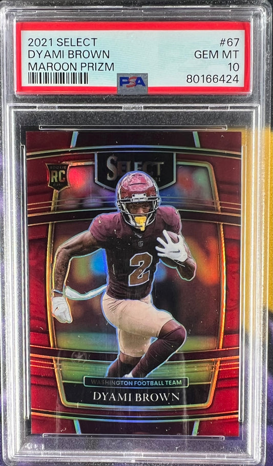 PSA 10 2021 Select Dyami Brown Marion Prizm