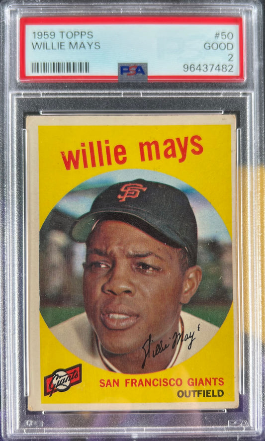 PSA 2 1959 TOPPS Willie mays