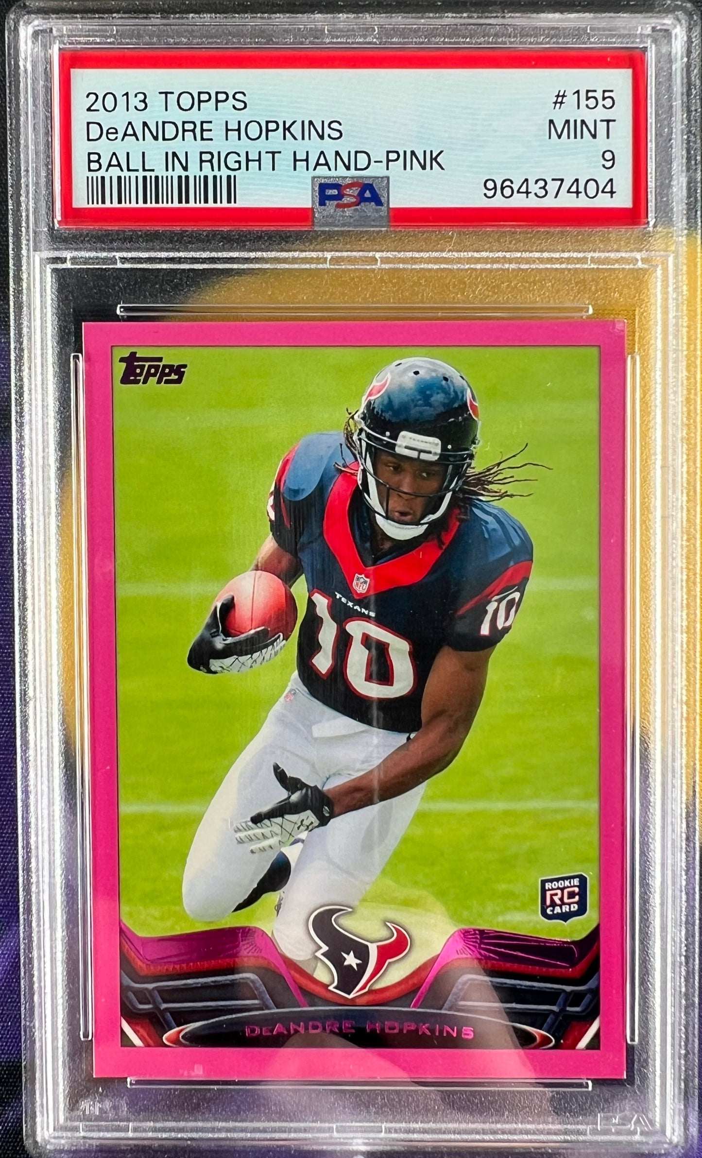 PSA 9 2013 Topps Deandre Hopkins Ball In Right Hand Pink