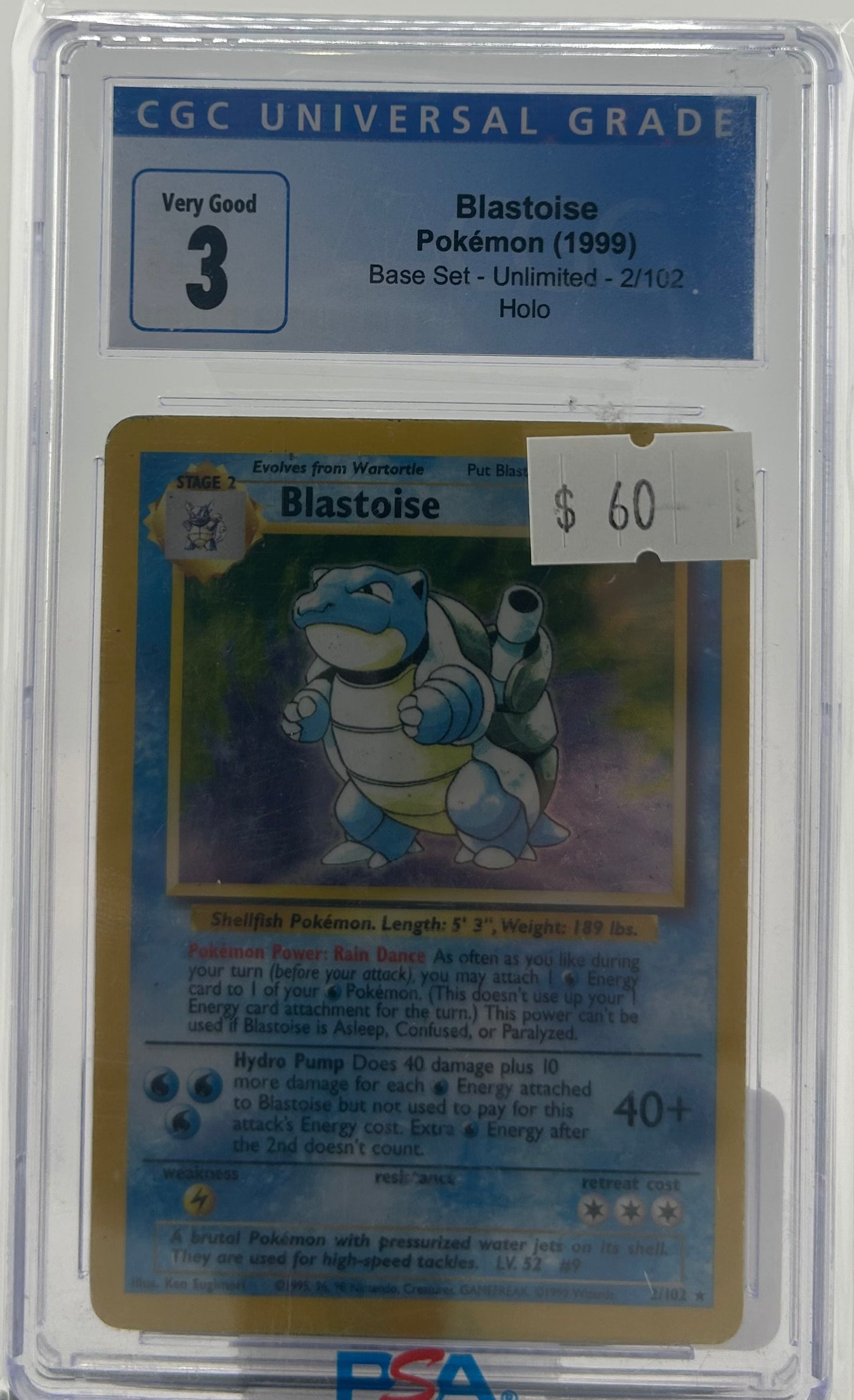 CGC 3 Bladtoise Base Set HOLO