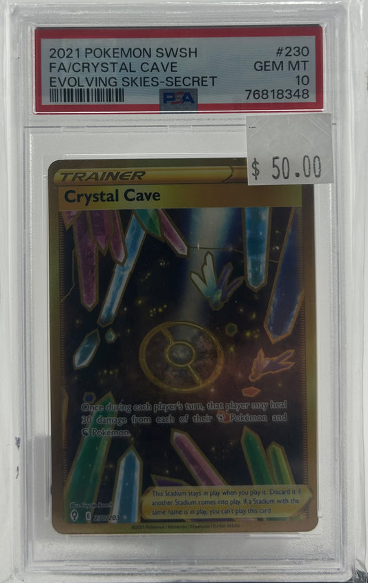 PSA 10 2021 Crystal Cave Secret Evolving Skies