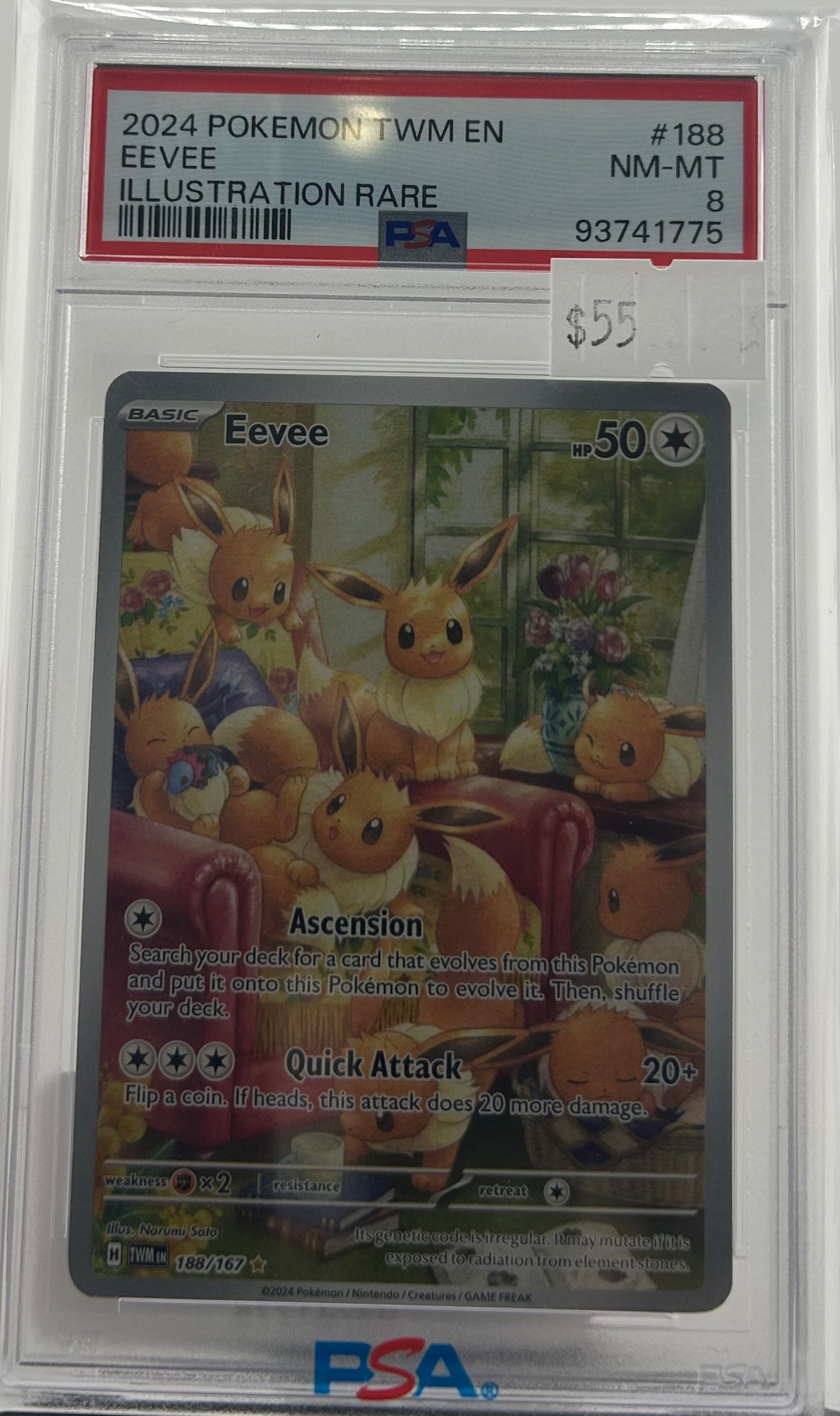 PSA 8 Pokémon Twilight Masquerade Evee