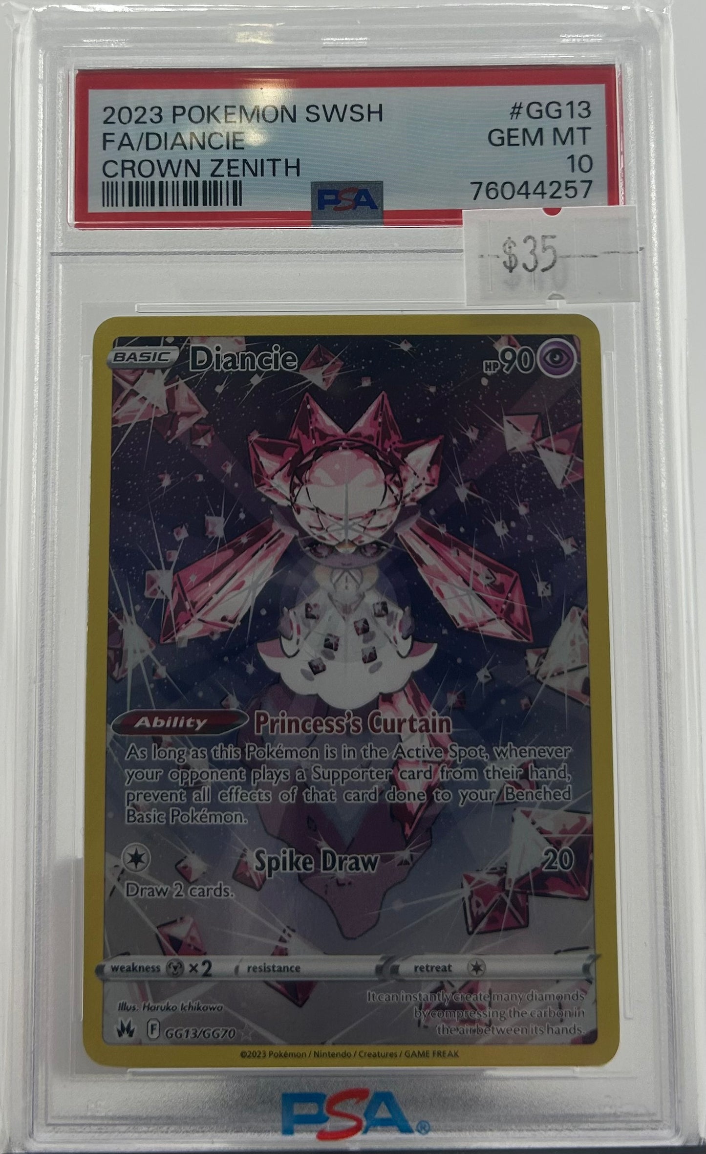 PSA 10 2023 Diancie FA Crown Zenith