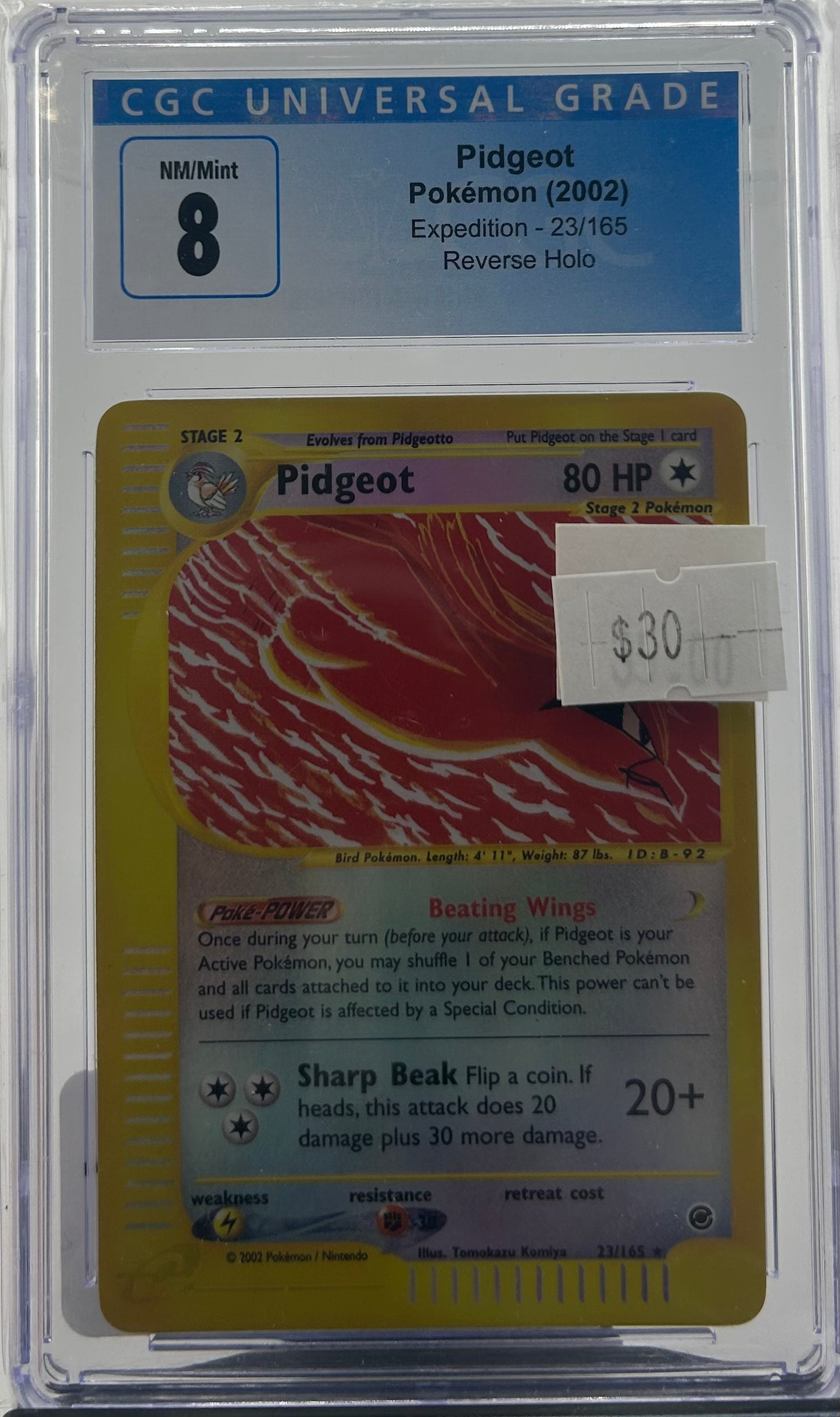 CGC 8 PIDGEOT REVERSE HOLO EXPEDITION