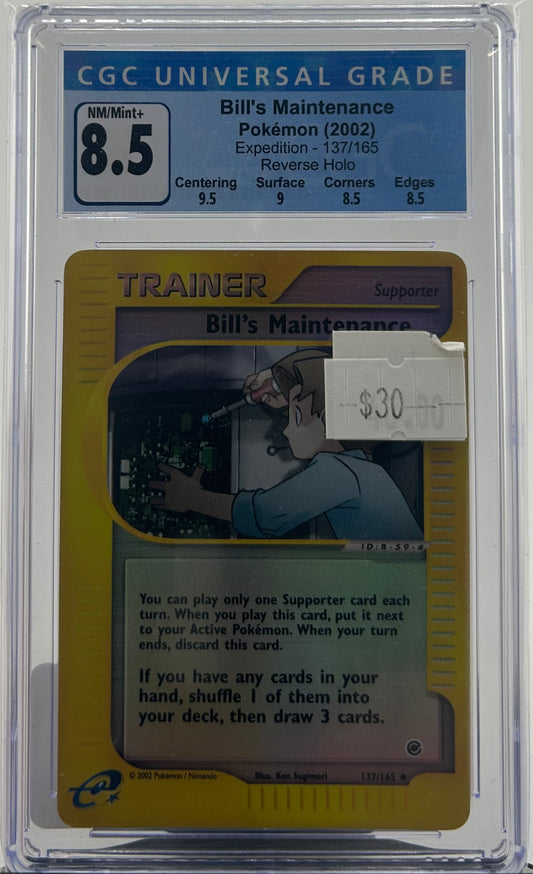 CGC 8.5 BILLS MAINTENANCE REVERSE HOLO EXPEDITION