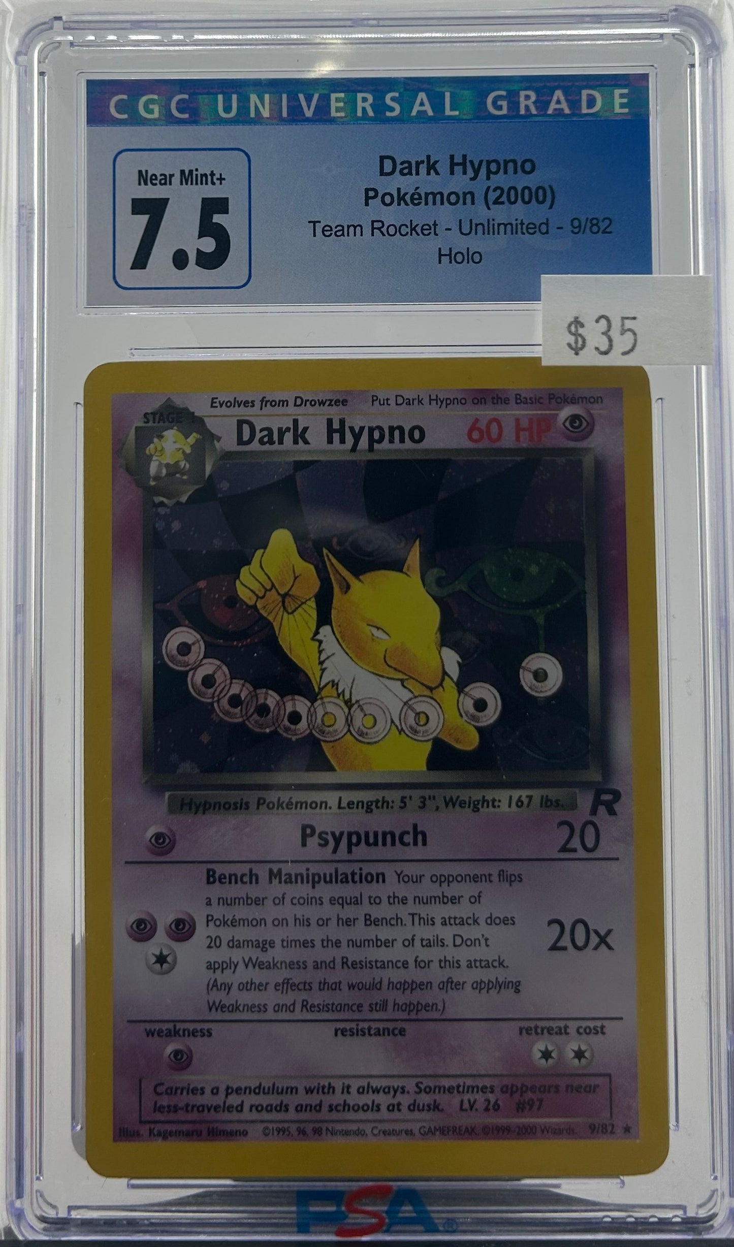 CGC 7.5 DARK HYPNO HOLO TEAM ROCKET