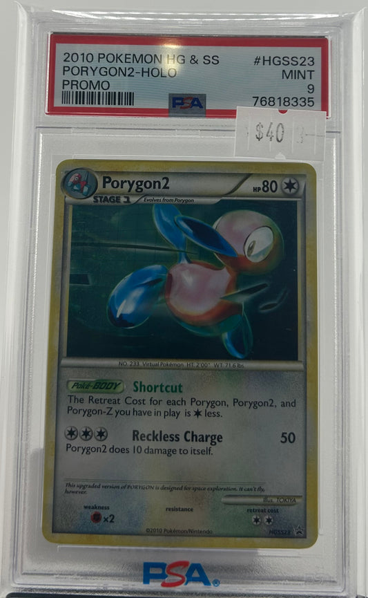 PSA 9 PORYGON 2 HOLO HEART GOLD & SOUL SILVER PROMO