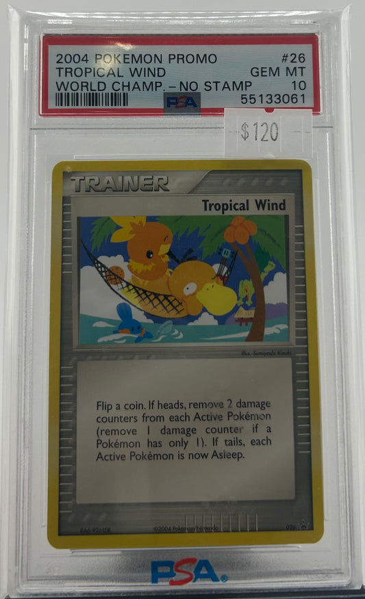 PSA 10 TROPICAL WIND WORLD CHAMPIONSHIP NO STAMP ERROR