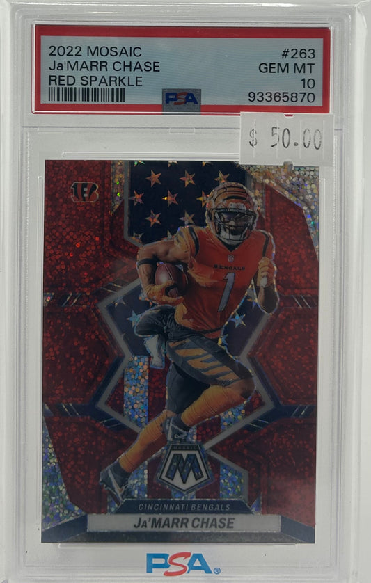 PSA 10 2022 Ja'Marr Chase Red Sparkle