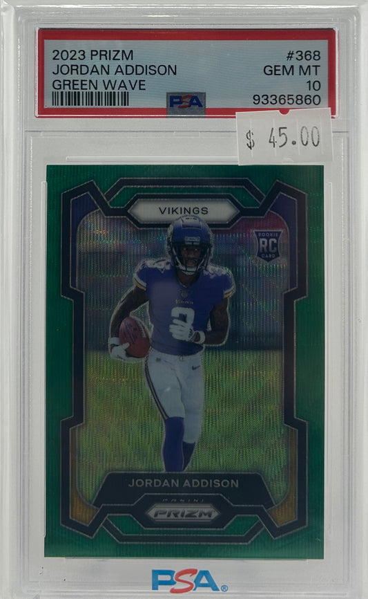 PSA 10 2023 Jordan Addison Green Wave