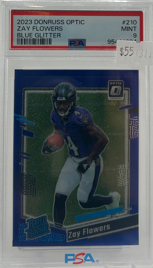 PSA 9 2023 Zay Flowers Blue Glitter