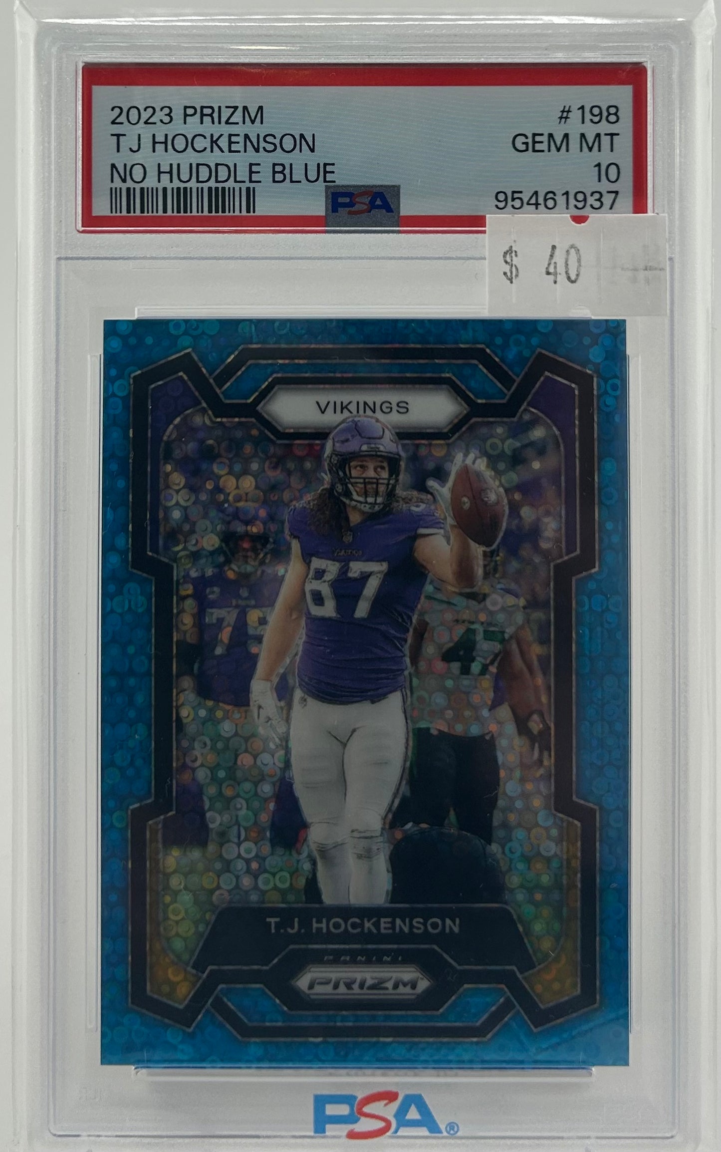 PSA 10 2023 TJ Hockenson No Huddle Blue