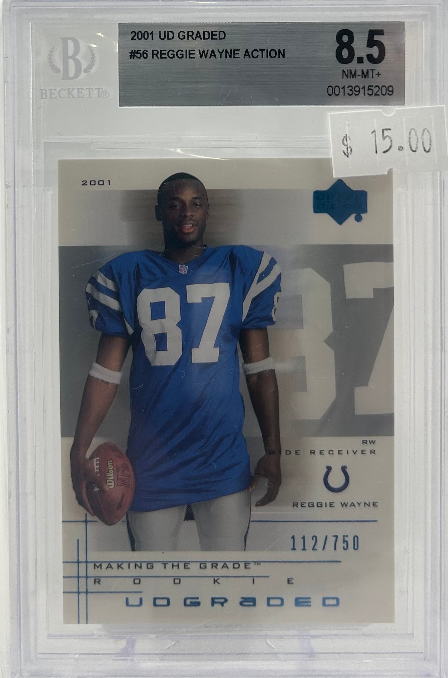 Beckett 8.5 2001 Reggie Wayne Action