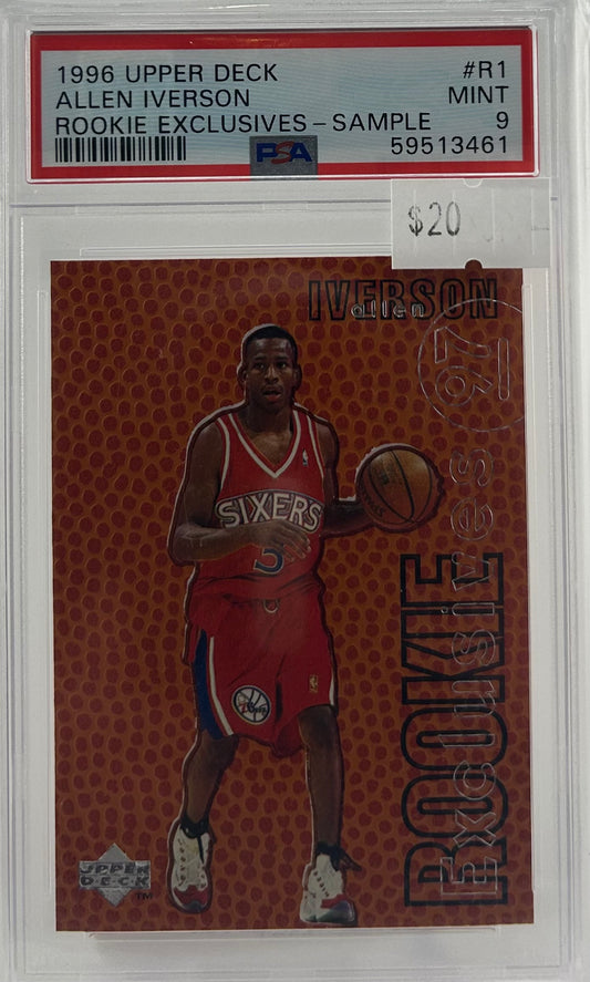 PSA 9 1996 Allen Iverson Rookie Exclusive Sample