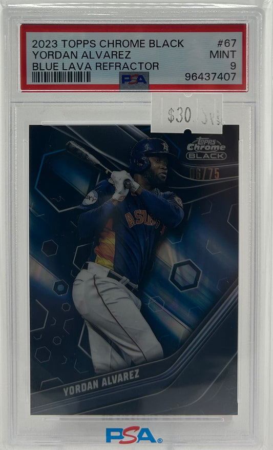 PSA 9 2023 Yordan Alvarez Blue Lava Refractor