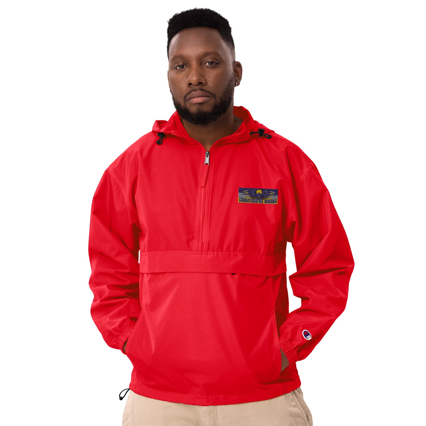 Embroidered Nighthawk Cards Champion Packable Jacket