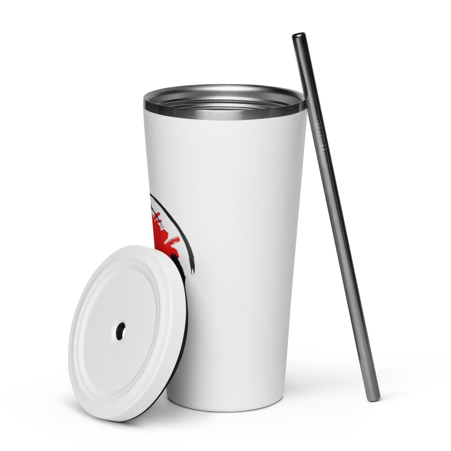 Pokeball sketch Insulated tumbler with a straw