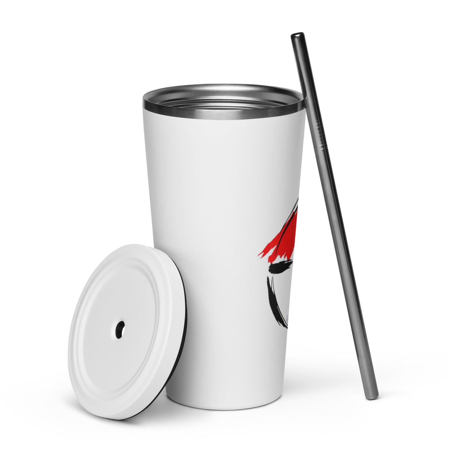 Pokeball sketch Insulated tumbler with a straw